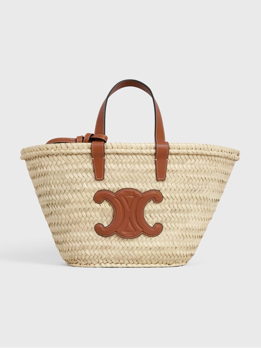 Celine TEEN CELINE CLASSIC PANIER IN PALM LEAVES AND CALFSKIN